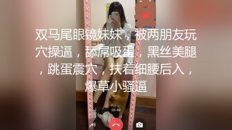 双马尾眼镜妹妹，被两朋友玩穴操逼，舔屌吸蛋，黑丝美腿，跳蛋震穴，扶着细腰后入，爆草小骚逼