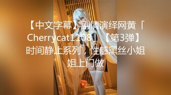 【中文字幕】剧情演绎网黄「Cherrycat1108」【第3弹】时间静止系列，性感黑丝小姐姐上门做